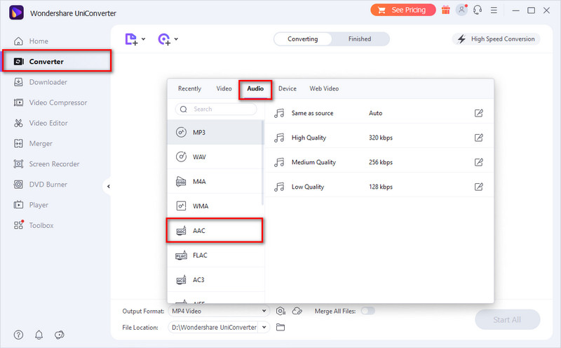 Wondershare AMR zu AAC