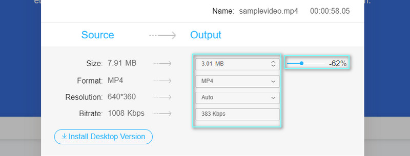Komprimierungseinstellungen anpassen