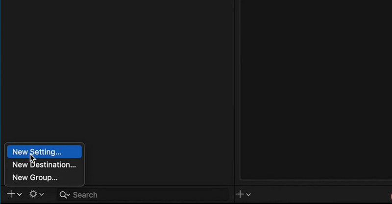 Option „New Setting“