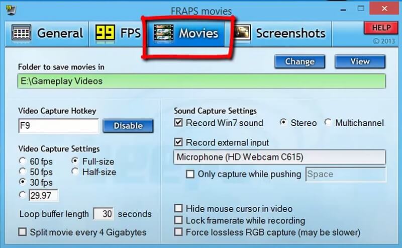 Fraps-Größe durch Auflösung reduzieren