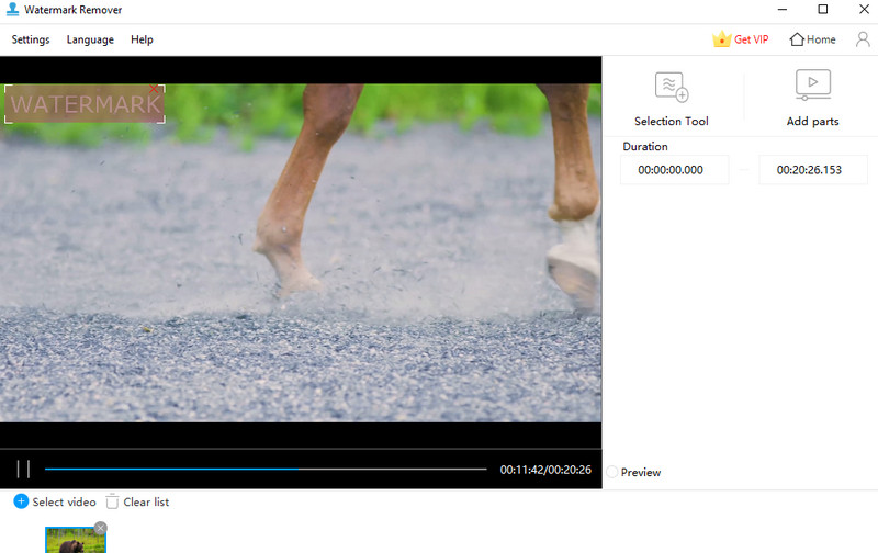 Benutzeroberfläche des Apowersoft Wasserzeichenentferners