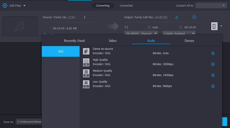 Zieldatei auswählen Vidmore