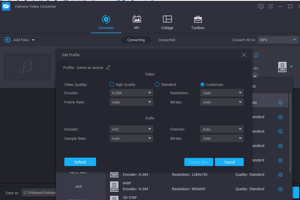MP4 auswählen Vidmore