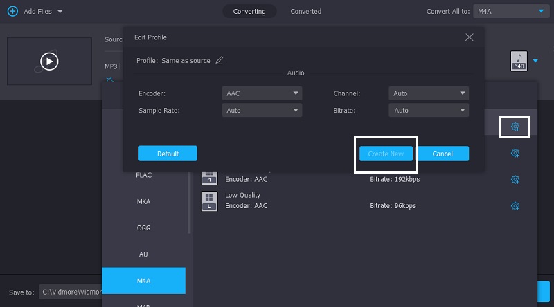 M4A bearbeiten Vidmore