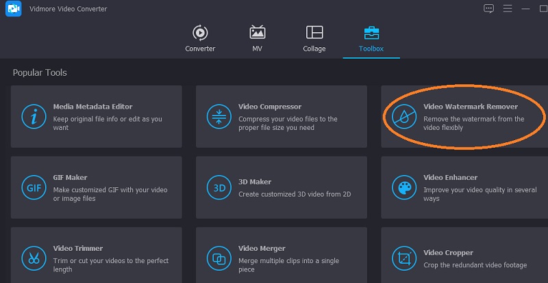 Klicken Sie auf Toolbox Vidmore