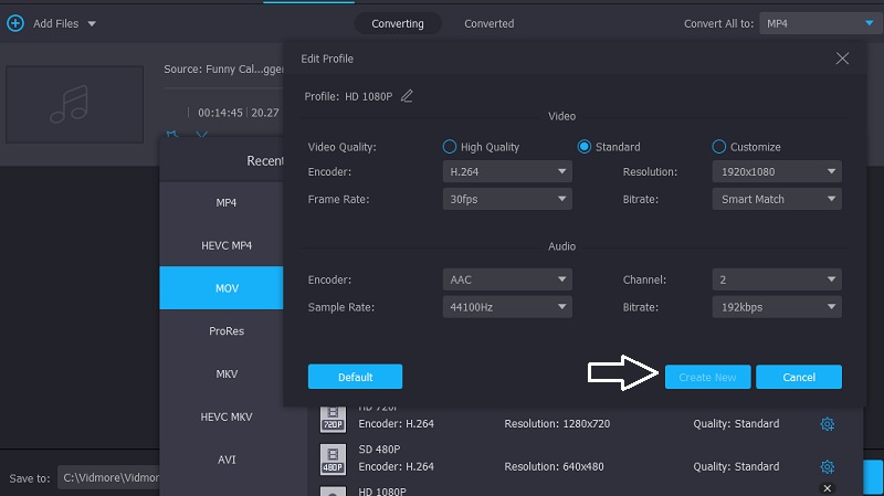 MOV bearbeiten Vidmore