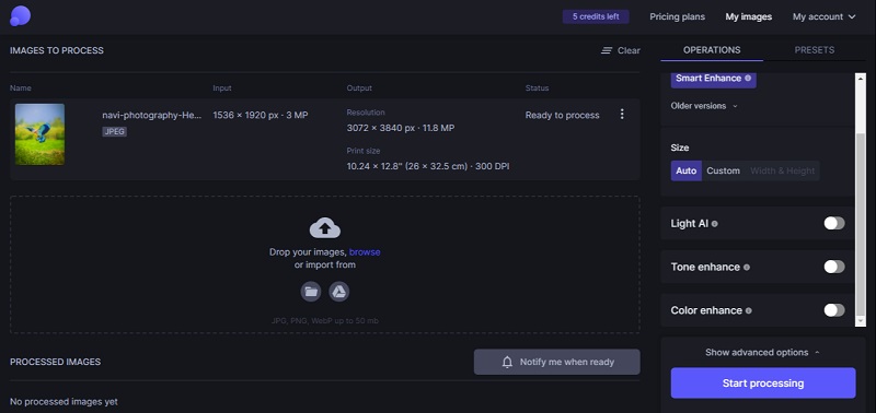 Foto verbessern Let's Enhance