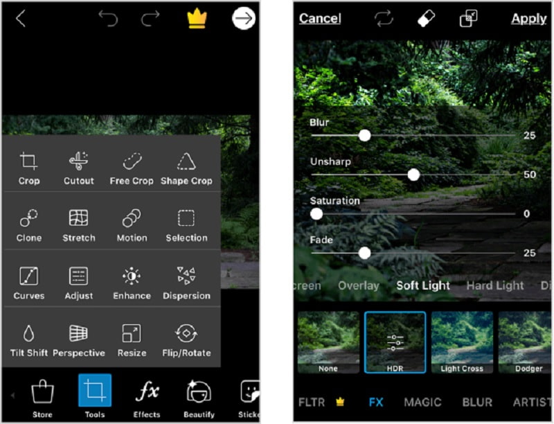 Foto verbessern PicsArt