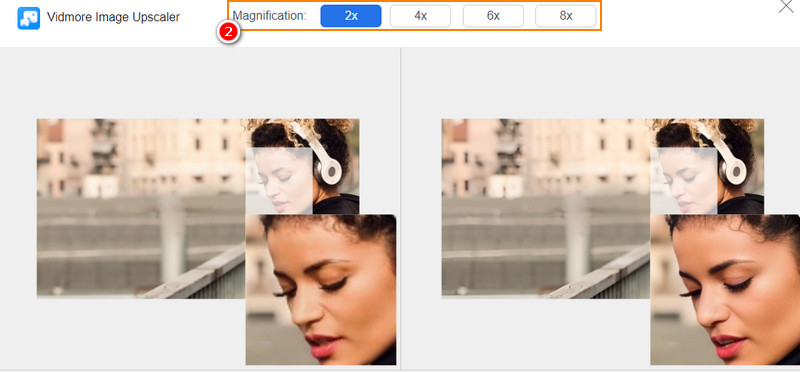 Option für Vergrößerungsfaktor