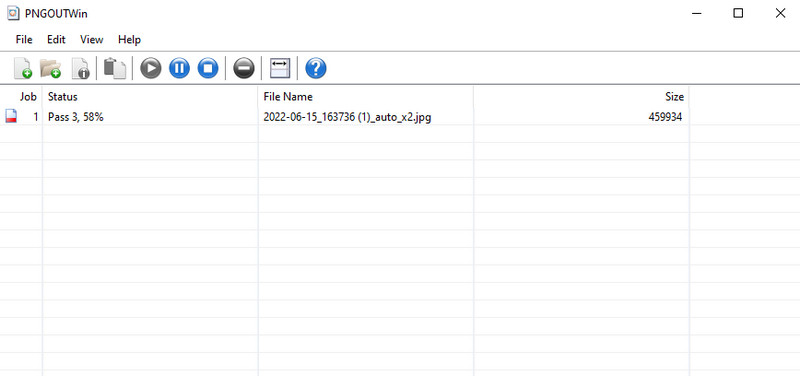 PNGOUTWin‑Oberfläche