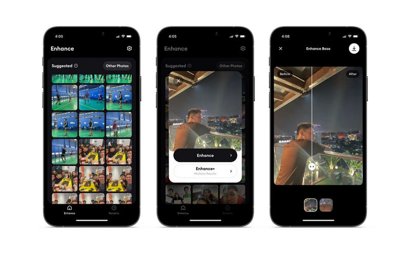 Remini Mobile-Oberfläche