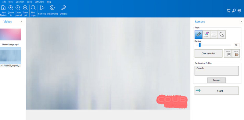 Remove Logo Now Oberfläche