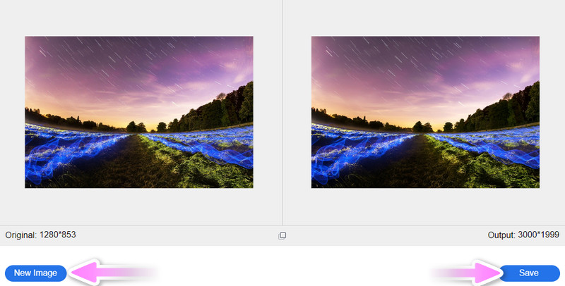 Das hochskalierte Foto speichern