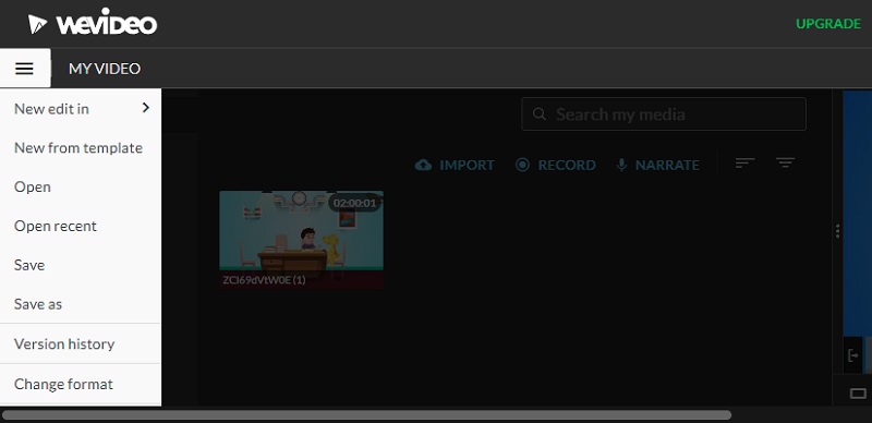 Video speichern WeVideo