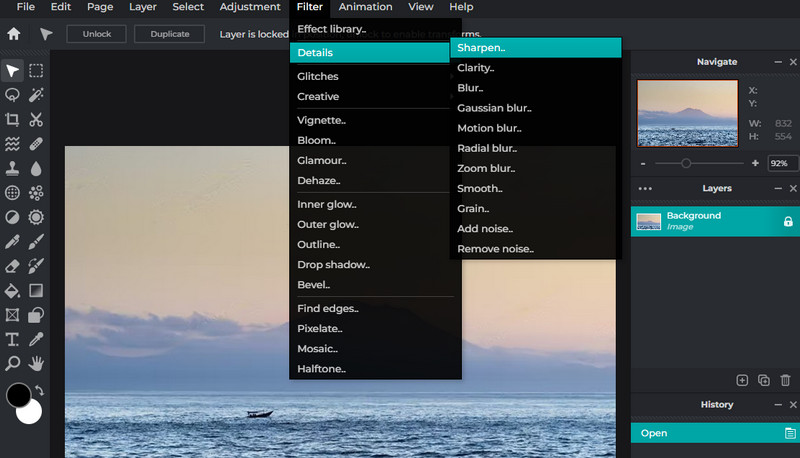 Verschwommene Fotos schärfen