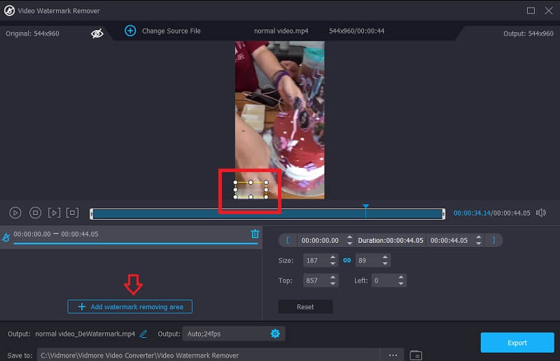 Video‑Wasserzeichen entfernen Vidmore