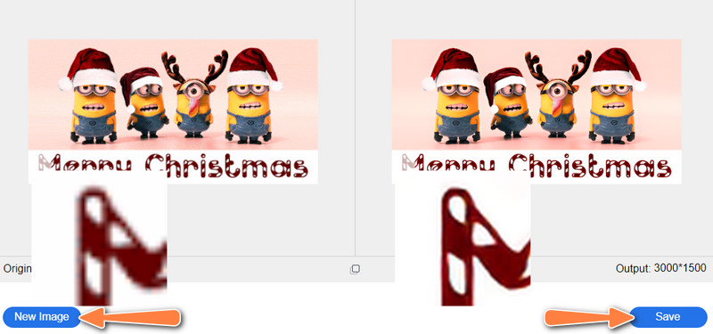 Hochskaliertes Foto speichern