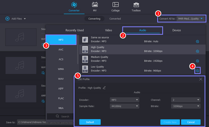 Ausgabeformat festlegen