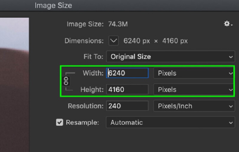 Abmessungen Photoshop