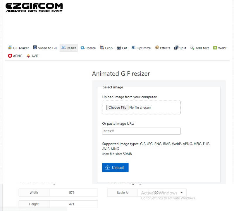 GIF mit EZGIF vergrößern