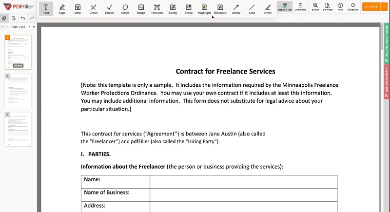 Wasserzeichen entfernen pdfFiller