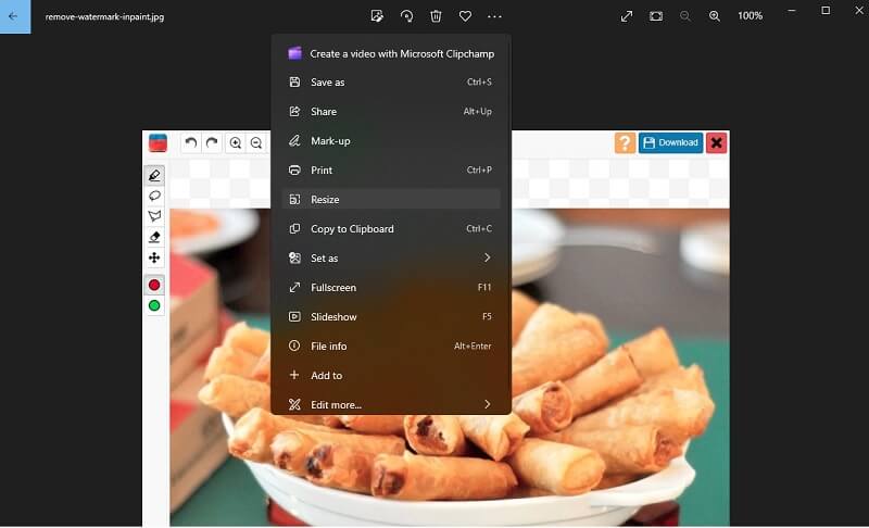 Bildgröße ändern Fotos-App