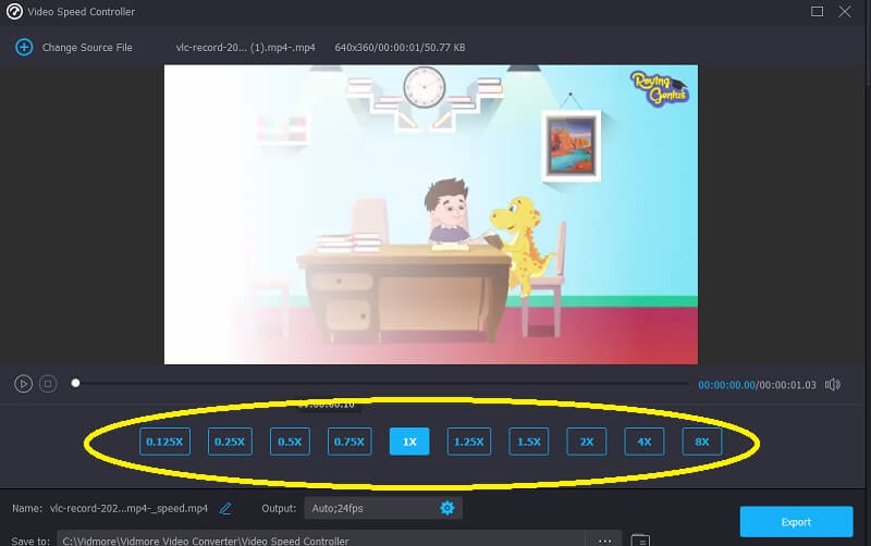 Geschwindigkeit ändern Vidmore