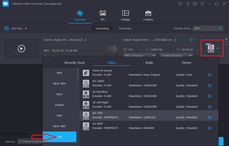 AVI auswählen Vidmore
