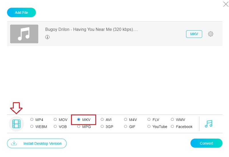 MKV wählen Online Vidmore