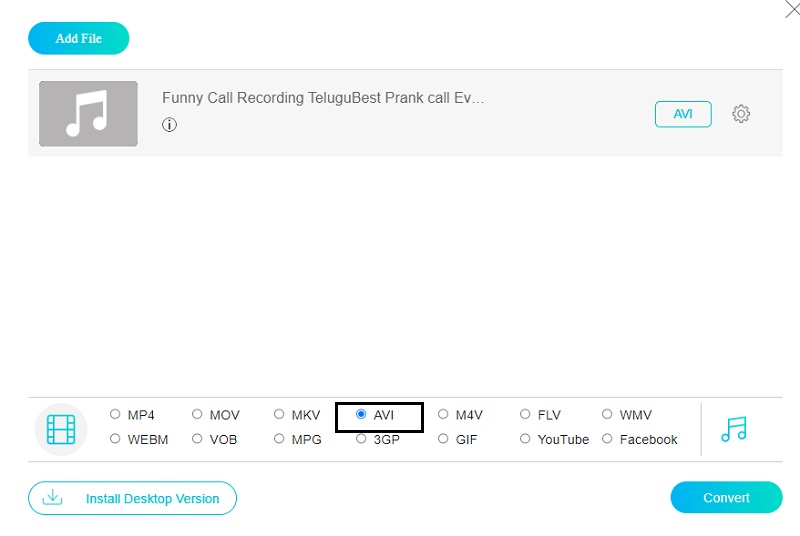 AVI auswählen Online Vidmore