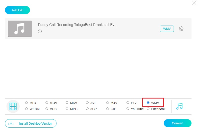 WMV wählen Online Vidmore