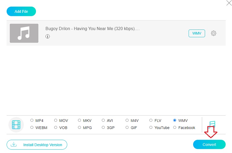 M4A in WMV konvertieren Online Vidmore