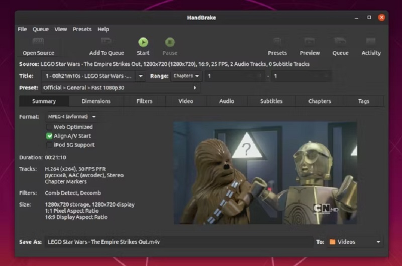 MP2 zu AVI HandBrake