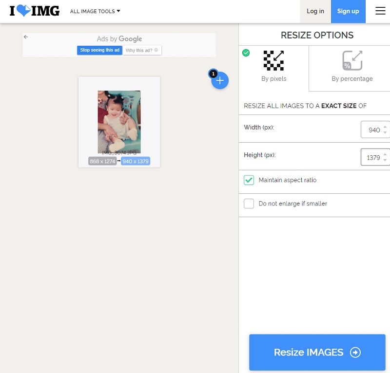 Bildgröße ändern iLoveIMG