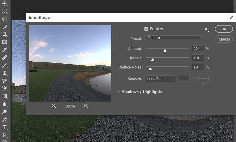 Körniges Foto schärfen