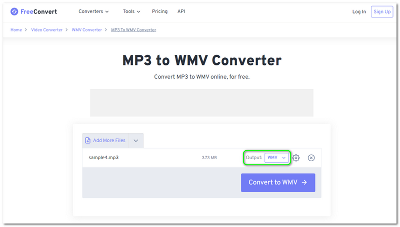 MP3 zu WMV FreeConvert Ausgabeformat 30