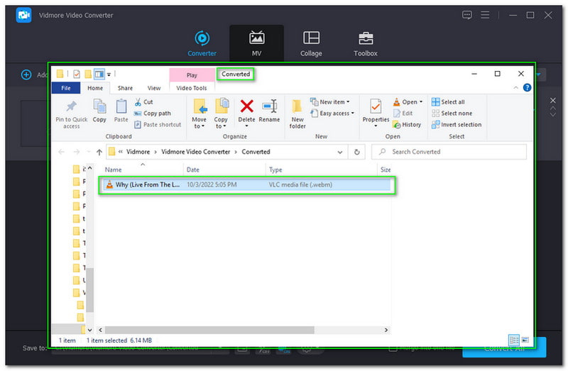 WAV zu WEBM Vidmore Video Converter Konverter-Ordner