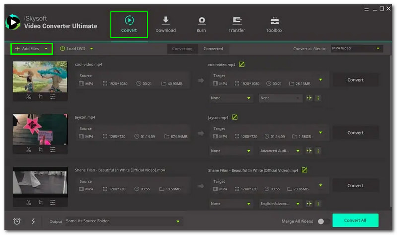WMA zu AVI Iskysoft Video Converter Ultimate Konverter Dateien hinzufügen