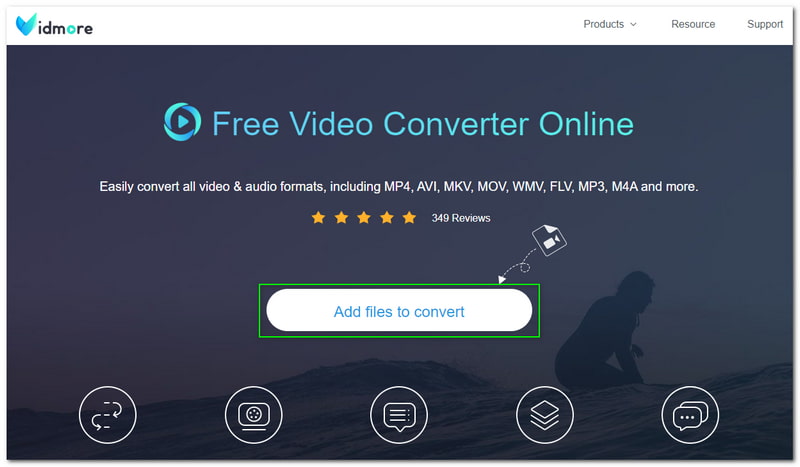 WMA zu AVI Vidmore Kostenloser Online Video Converter Dateien zum Konvertieren hinzufügen
