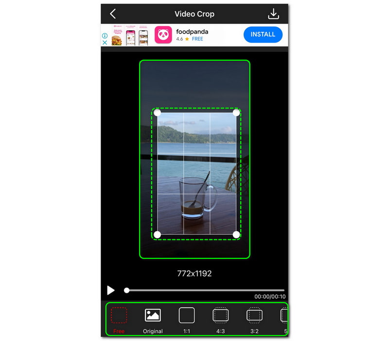 Videos auf dem iPhone zuschneiden – Zuschneiden mit weißer Linie