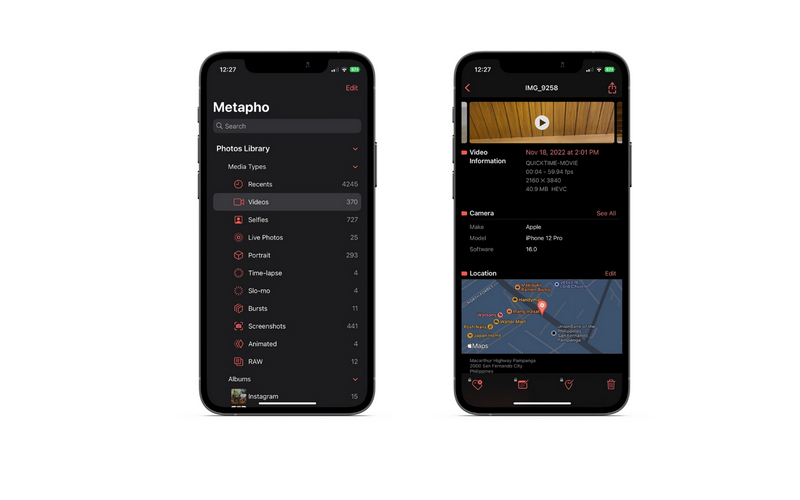 Metapho Metadaten anzeigen