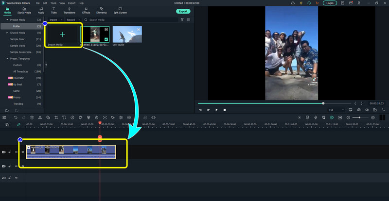 Neues Projekt – Video hinzufügen