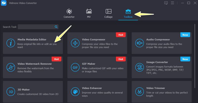 Registerkarte „Toolbox“ auswählen