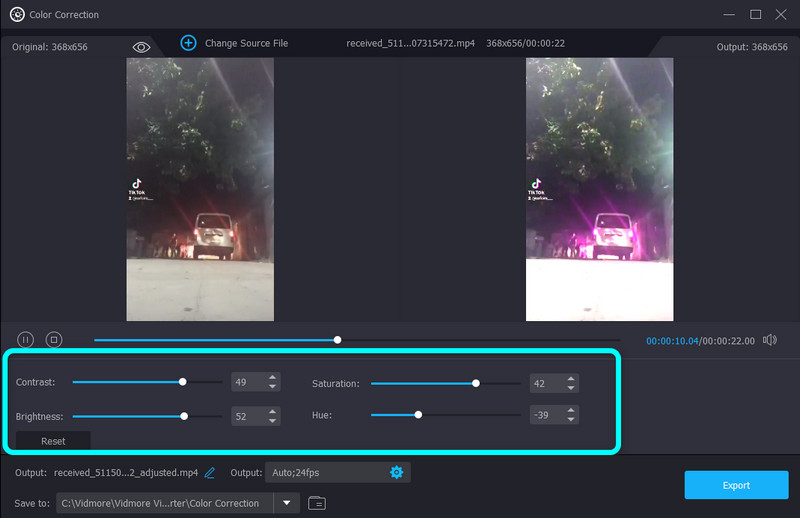 Farbe des Videos anpassen