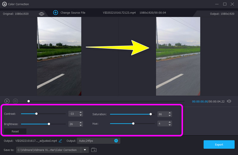 Farbe des Videos anpassen