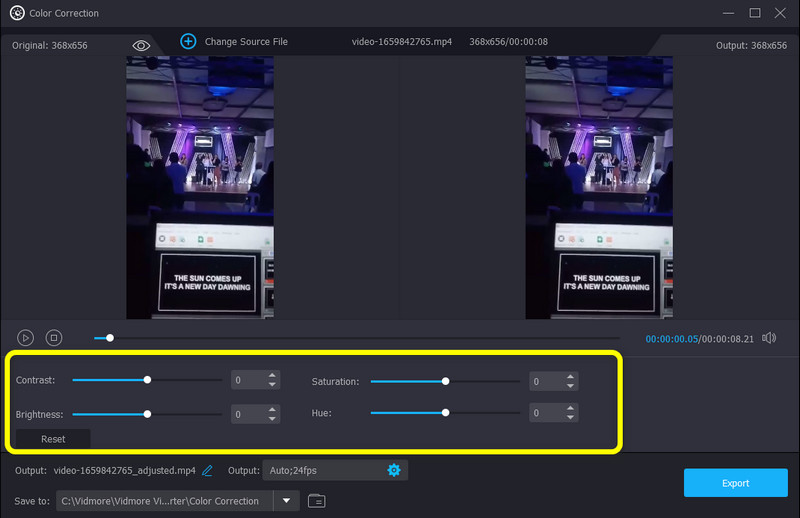 Video-Parameter anpassen