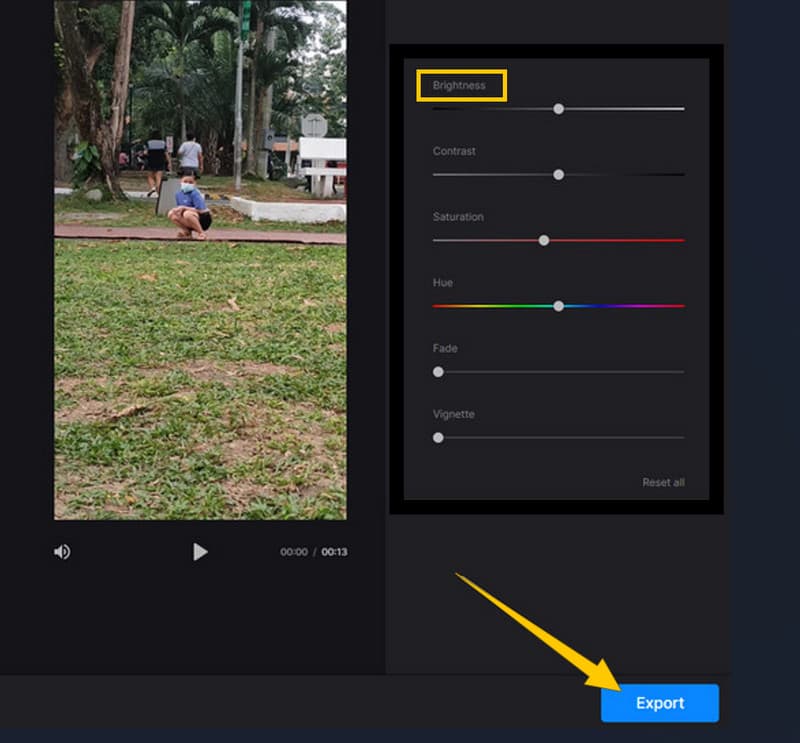 Clideo Video aufhellen