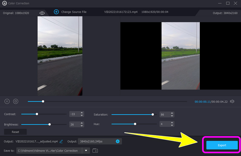 Export des bearbeiteten Videos starten