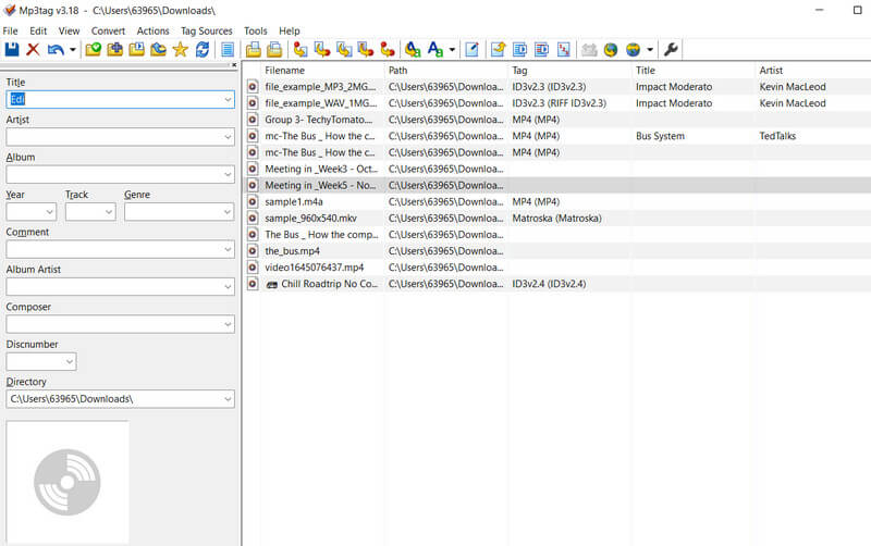 MP3‑Tag‑Oberfläche