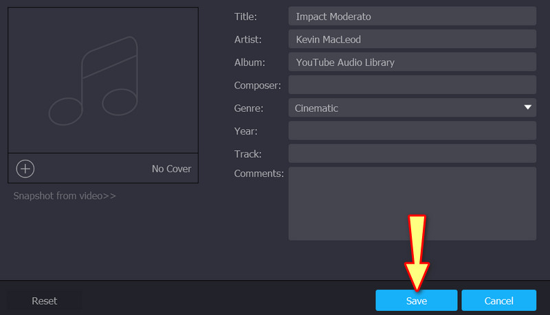 Änderungen an den Details speichern